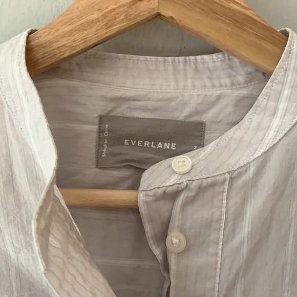 Everlane White Striped Button Down Shirt - Picture 3 of 9